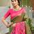 Sangam prints green and pink silk woven work traditional saree