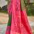 Sangam prints green and pink silk woven work traditional saree