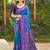 Sangam prints blue and purple silk woven work traditional saree