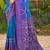 Sangam prints blue and purple silk woven work traditional saree