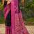 Sangam prints black and pink silk woven work traditional saree