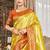 Sangam prints yellow kanjivaram silk woven work traditional saree