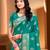 Sangam prints teal green silk with digital pallu woven work traditional saree