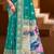 Sangam prints teal green silk with digital pallu woven work traditional saree