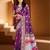 Sangam prints dark wine silk with digital pallu woven work traditional saree