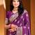 Sangam prints dark wine silk with digital pallu woven work traditional saree