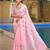 Sangam prints light pink linen woven work traditional saree