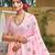 Sangam prints light pink linen woven work traditional saree