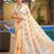 Sangam prints beige linen woven work traditional saree