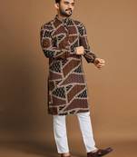 Traditional festive wear motifs men's readymade kurta pyjama