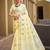 Sangam prints light yellow linen woven work traditional saree