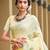 Sangam prints light yellow linen woven work traditional saree