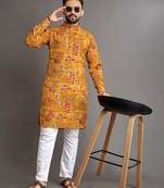 Traditional festive wear motifs men's readymade kurta pyjama