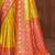 Sangam prints marigold yellow kanjivaram silk woven work traditional saree