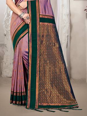 Sangam prints purple silk woven work traditional saree 3