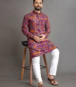 Traditional festive wear motifs men's readymade kurta pyjama