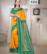 Sangam prints yellow silk woven work traditional saree