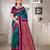 Sangam prints teal blue silk woven work traditional saree