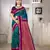 Sangam prints teal blue silk woven work traditional saree