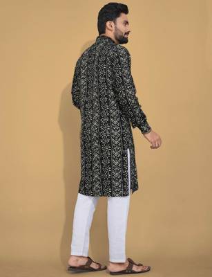 Traditional festive wear motifs men's readymade kurta pyjama 3