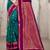 Sangam prints teal blue silk woven work traditional saree
