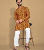 Traditional festive wear motifs men's readymade kurta pyjama