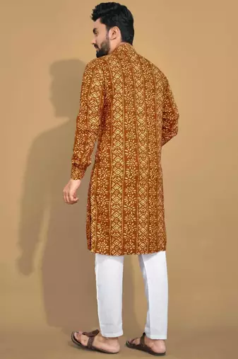 Traditional festive wear motifs men's readymade kurta pyjama