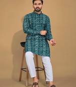 Traditional festive wear motifs men's readymade kurta pyjama