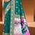 Sangam prints teal green.  silk with digital pallu woven work traditional saree