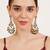 Black beaded kundan chandbali earrings