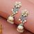 Blue meenakari jhumka earrings with pearl drops