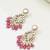 Pink drop kundan & pearl earrings