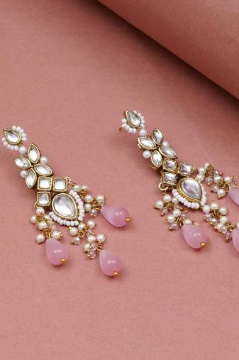 Ros   cascade kundan earrings