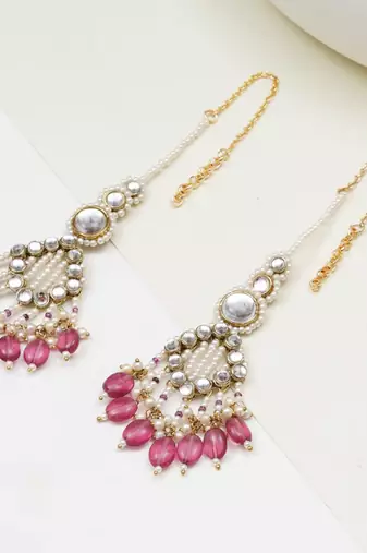 Gulabi drape ear chain earrings