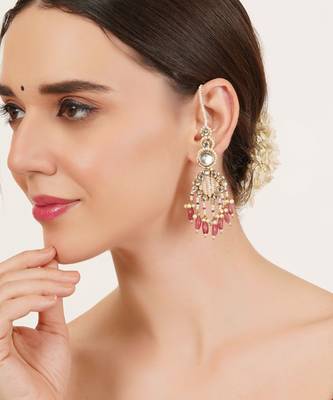 Gulabi drape ear chain earrings 3