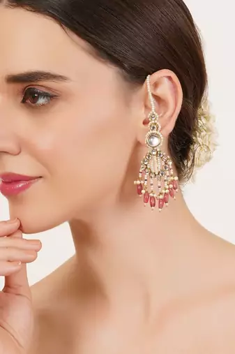 Gulabi drape ear chain earrings