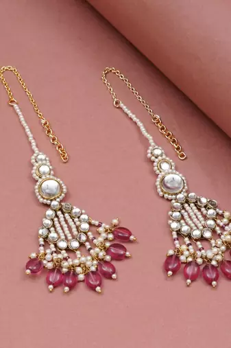Gulabi drape ear chain earrings