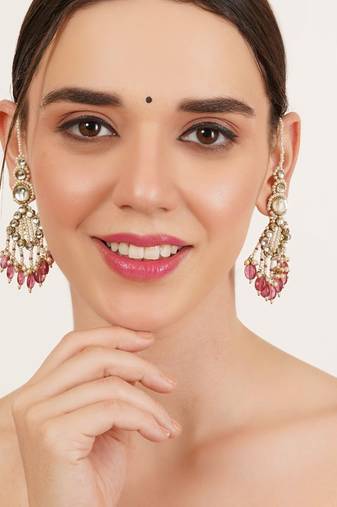 Gulabi drape ear chain earrings