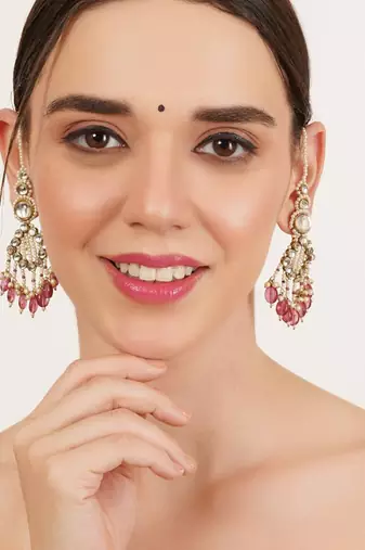 Gulabi drape ear chain earrings