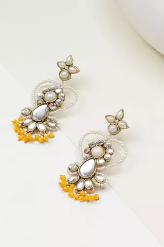 Heart shaped beaded earrings