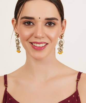 Heart shaped beaded earrings 1
