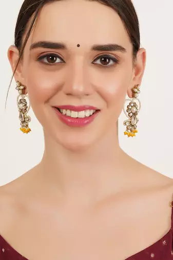 Heart shaped beaded earrings