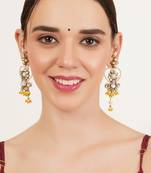 Heart shaped beaded kanauti earrings
