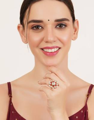 Beaded bloom adjustable ring 3