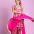 Fuschia pink floral print embroideredart silk readymadepalazzo suits palazzo festive-salwar-suits