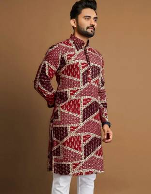 Traditional festive wear motifs men's readymade kurta only 1