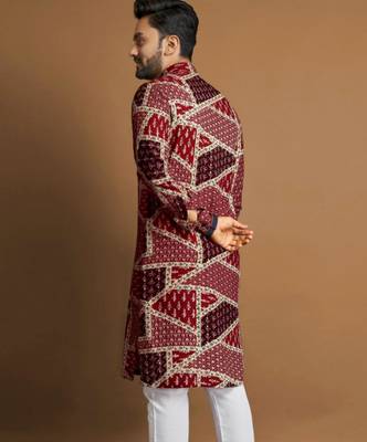 Traditional festive wear motifs men's readymade kurta only 2