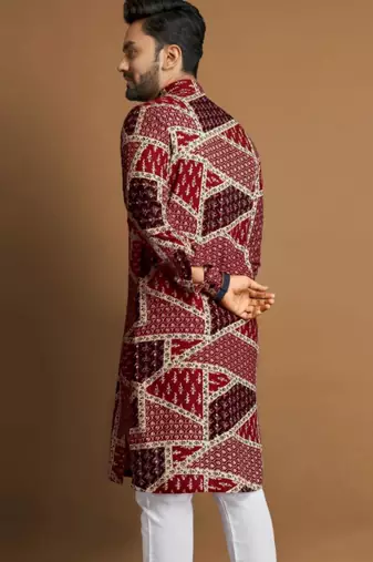 Traditional festive wear motifs men's readymade kurta only