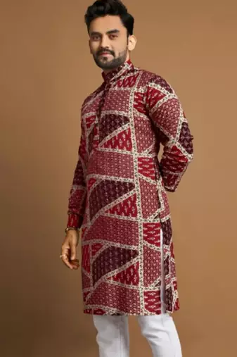 Traditional festive wear motifs men's readymade kurta only