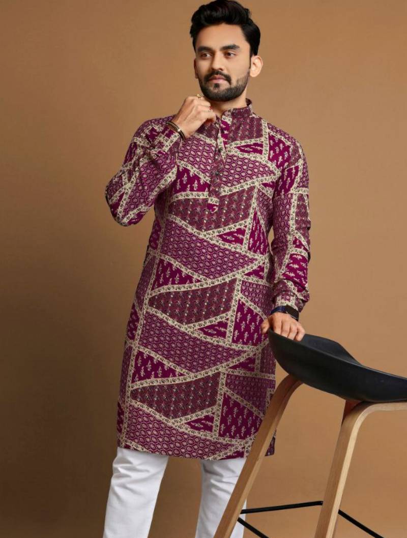 Traditional festive wear motifs men's readymade kurta only